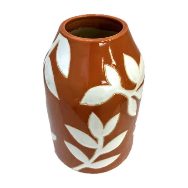 Ceramic vase decor red tone earth super beautiful pattern