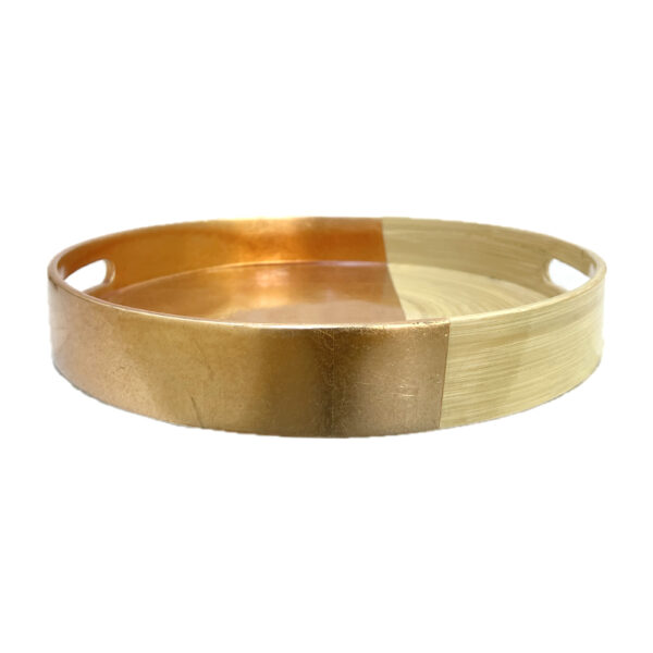 Spun Bamboo Serving Tray Dia 33cm